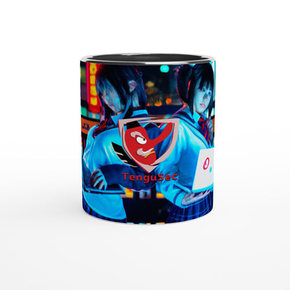 Tengu - White 11oz Ceramic Mug with Color Inside