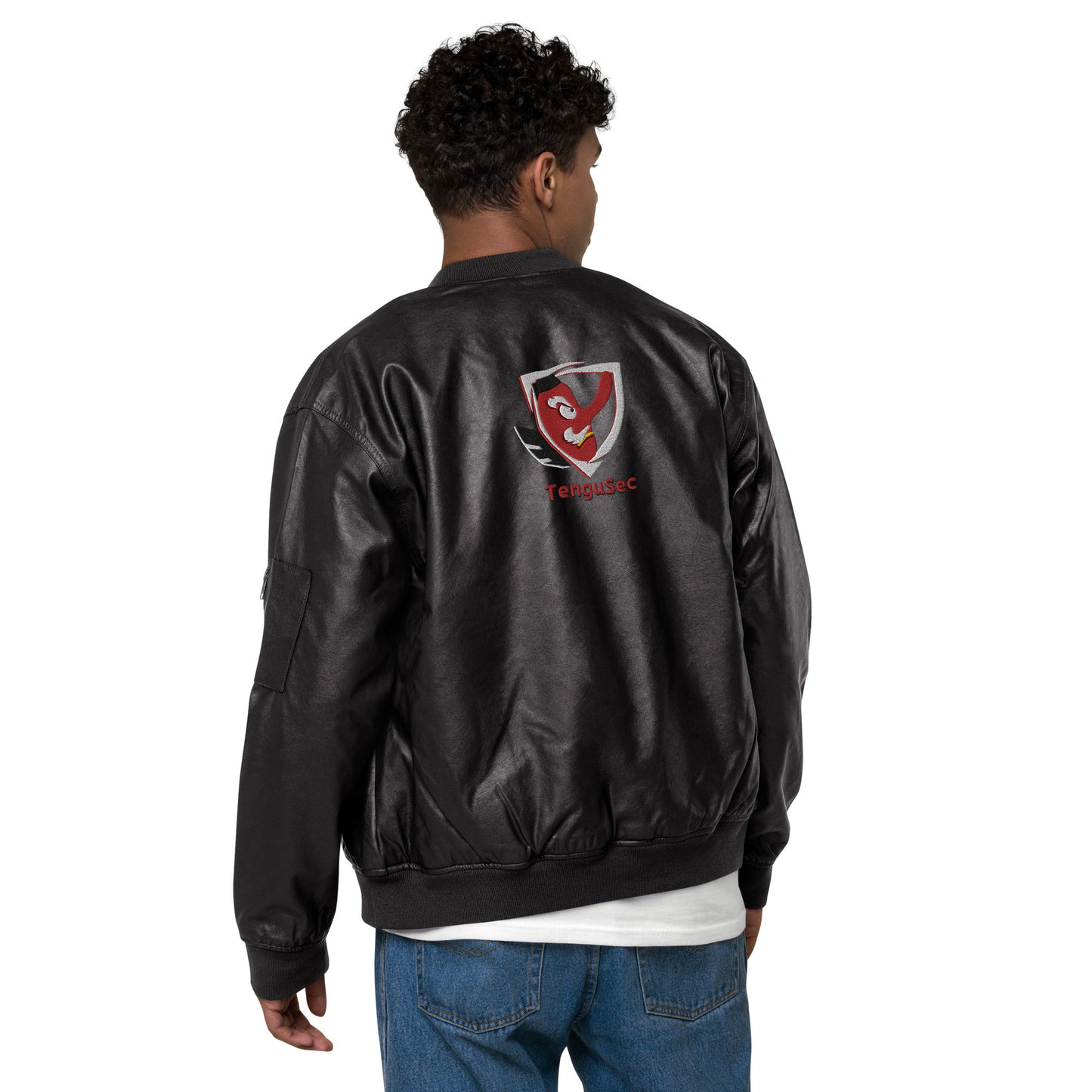 TenguSec Leather Bomber Jacket