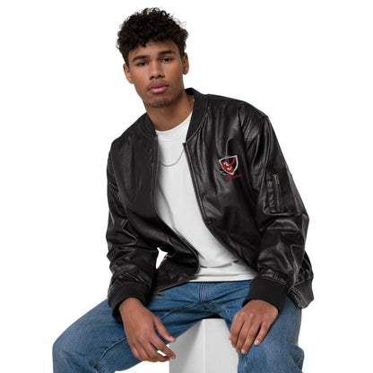 TenguSec Leather Bomber Jacket