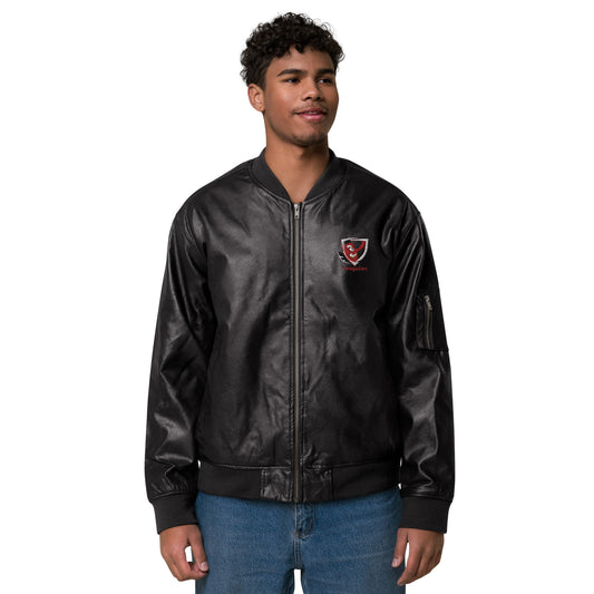 TenguSec Leather Bomber Jacket