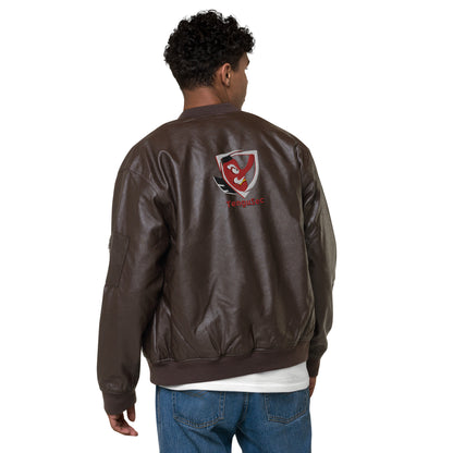 TenguSec Leather Bomber Jacket