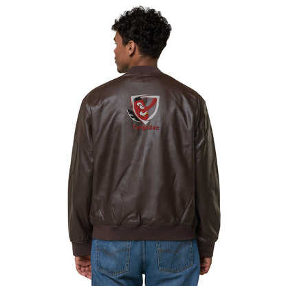 TenguSec Leather Bomber Jacket