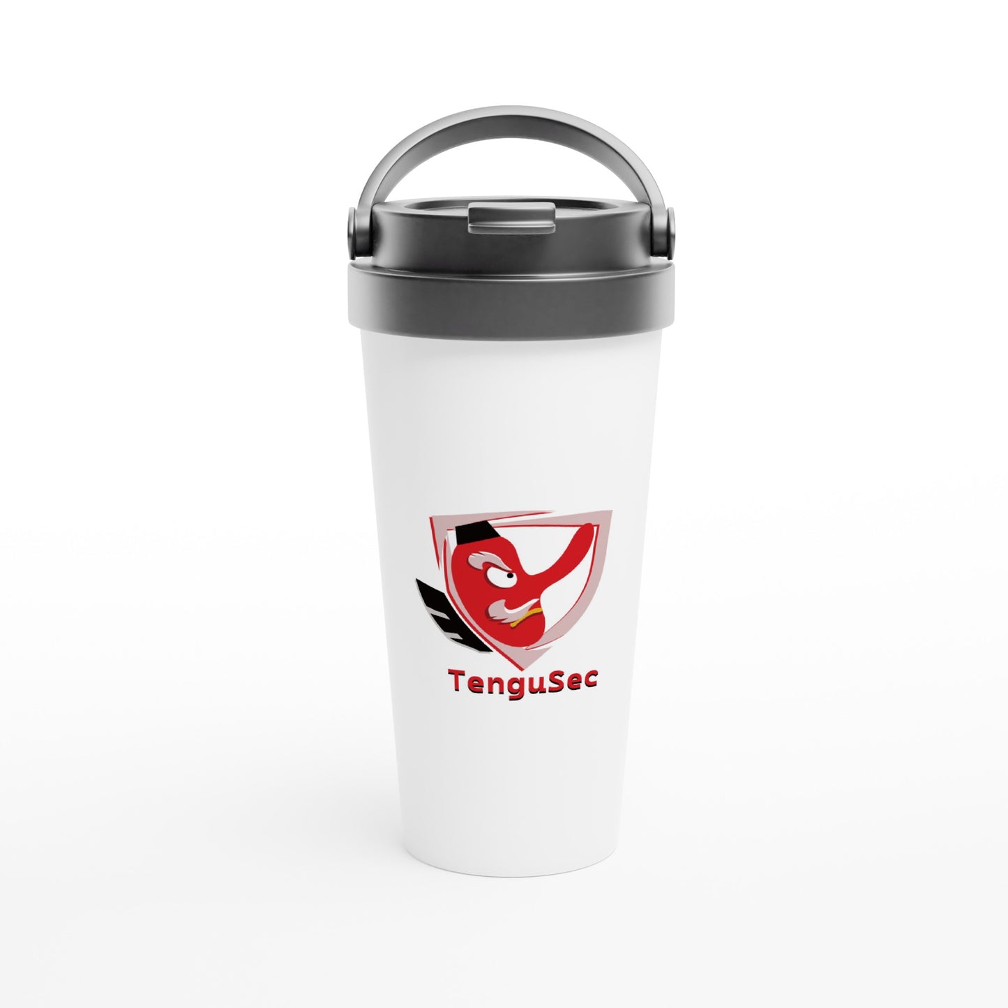 TenguSec HackMug: White 15oz Stainless Steel Travel Mug for Hackers